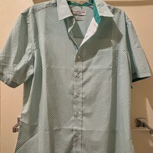 Dockers Mint Patterned Short Sleeve Shirt